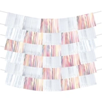 Iridescent Pink & White Fringe Backdrop (152cm)