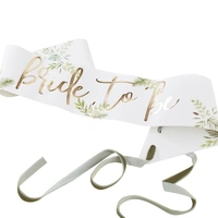 "Bride To Be" Botanical Gold Paper Sash