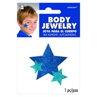 Glitter Blue Star Body Decal