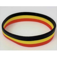 Black, Yellow & Red Rubber Wristband