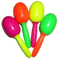 Mini Neon Plastic Maracas - Pk 24