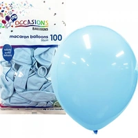 Macaron Pastel Blue Latex Balloons (30cm) - Pk 100