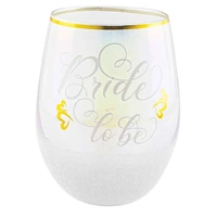 "Bride To Be" Glitterati Stemless Wine Glass