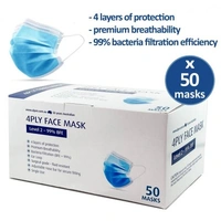 4-Ply Lvl 2 Face Masks - Pk 50*