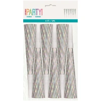 Prismatic Iridescent Foil Party Horns - Pk 6