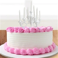 White Candelabra Cake Topper