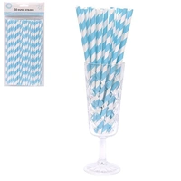 Sky Blue Paper Straws - Pk 50