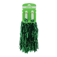 Metallic Green Pom Poms - Pk 2