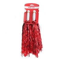 Metallic Red Pom Poms - Pk 2