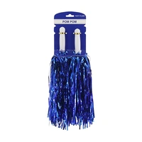 Metallic Blue Pom Poms - Pk 2