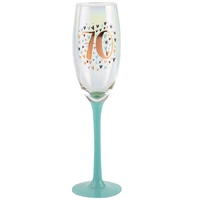 70th Birthday Blue & Gold Champagne Glass*