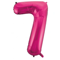 Magenta Number 7 Decrotex Foil Balloon (34")