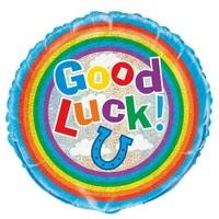 Good Luck Rainbow Round Foil Balloon (45cm)