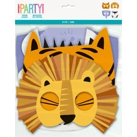 Animal Safari Paper Party Masks - Pk 8