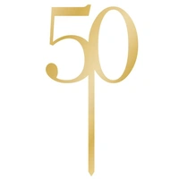 Sparkling Gold "50" Cake Topper