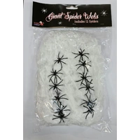 12 Spiders & Spider Webbing Decor (240g)