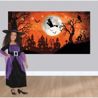 Vintage Halloween Witch Scene Setter (85x165cm)