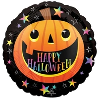 Smiling Halloween Pumpkin Round Foil Balloon (45cm)