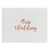 White & Rose Gold "Our Wedding" Guest Book