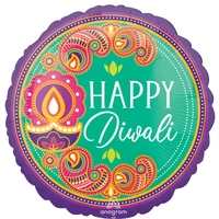 Rangoli Happy Diwali Round Foil Balloon (45cm)