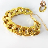 Big Chain Links Gold Plastic Bracelet