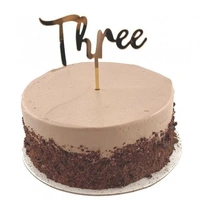 "Three" Gold Cake Topper*