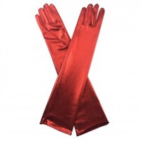 Metallic Red Long Gloves