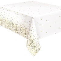 White & Gold Confetti Dots Table Cover (137x213cm)