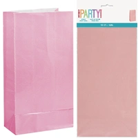 Lovely Pink Paper Treat Bags - Pk 12