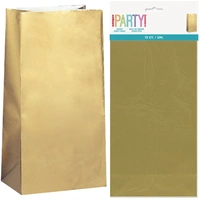 Gold Paper Treats Bags - Pk 10