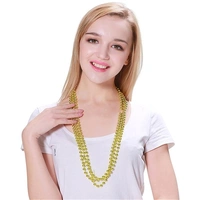 Gold Plastic Party Necklaces (80cm) - Pk 3