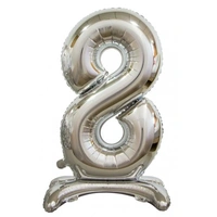 76cm Silver Number 8 Standing Foil Balloon*