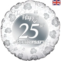 25th Anniversary Silver Round Foil Balloon (18in.)