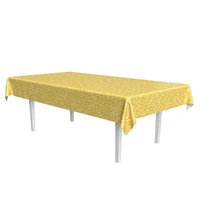 Gold Sequin Print Plastic Rect. Tablecover*