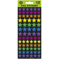 Multi Colour Star Sticker Sheet - Pk 148