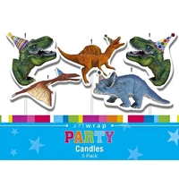 Dinosaur Birthday Candles - Pk 5