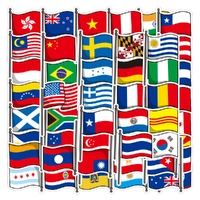 Multi National Flag Stickers - Pk 50