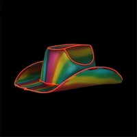 LED Rainbow Cowboy Hat