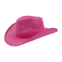 Pink Burlap Cowboy Hat