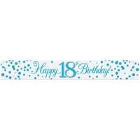 Sparkling Fizz Blue 18th Banner (270cm) Pk 1