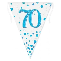 Sparkling Fizz Blue 70th Bunting (390cm) Pk 1