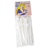 Novelty Willie White Plastic Drinking Straws - Pk 10