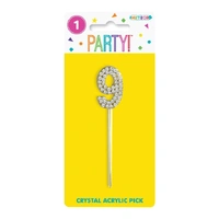 Crystal Acrylic Numeral Pick 9.8cm - 9