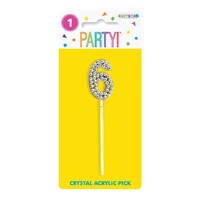 Crystal Acrylic Numeral Pick 9.8cm - 6