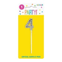 Crystal Acrylic Numeral Pick 9.8cm - 4