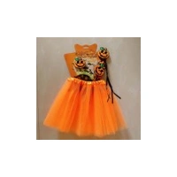 Kids Orange Pumpkin Tutu Set