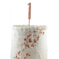 No. 1 Rose Gold Glitter Cake Topper