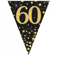 Sparkling Fizz Black/Gold 60 Bunting (3.9M)