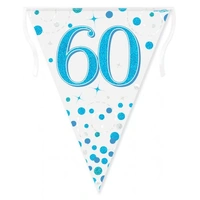 Sparkling Fizz White/Blue 60 Bunting (3.9M)