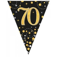 Sparkling Fizz Black/Gold 70 Bunting (3.9M)